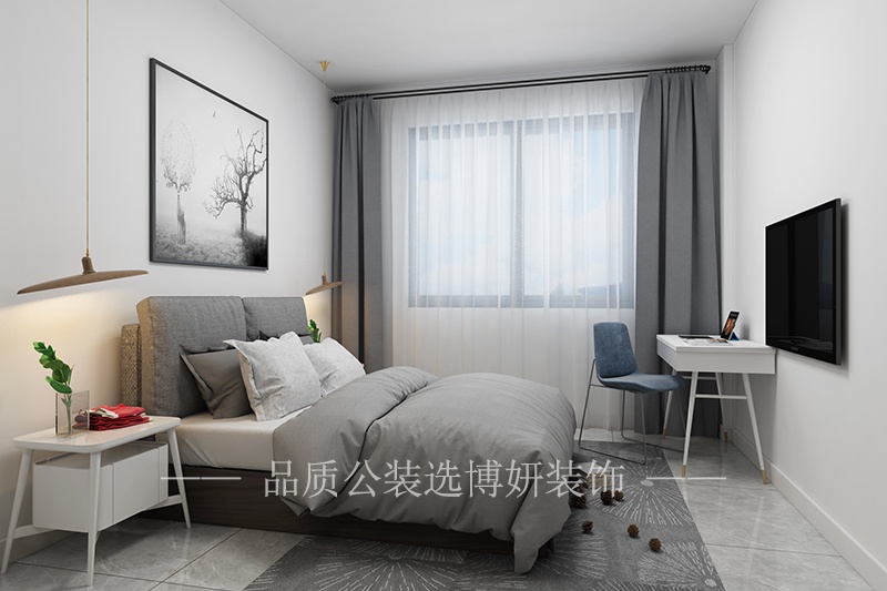宁波欧式现代简约公寓卧室装修设计
