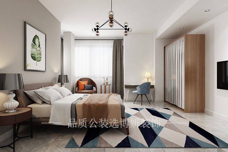 宁波舒适公寓装修设计效果图高级简约卧室