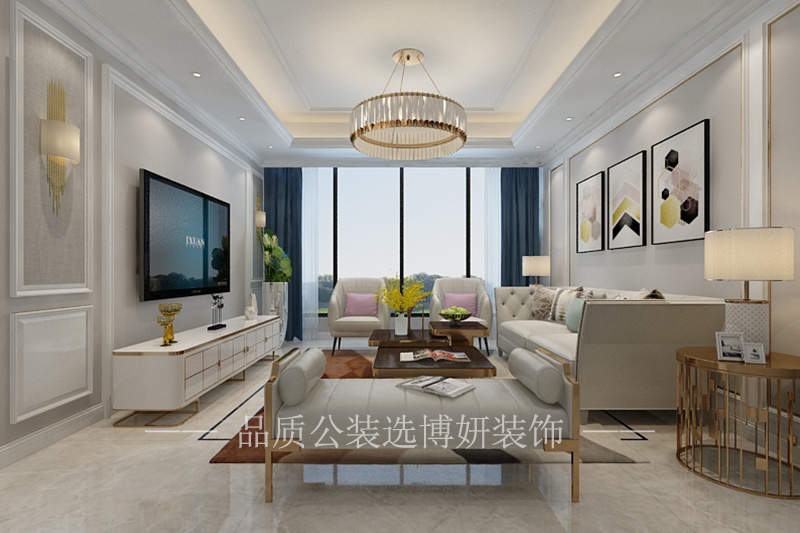 博妍精致高端公寓装修设计效果图客厅