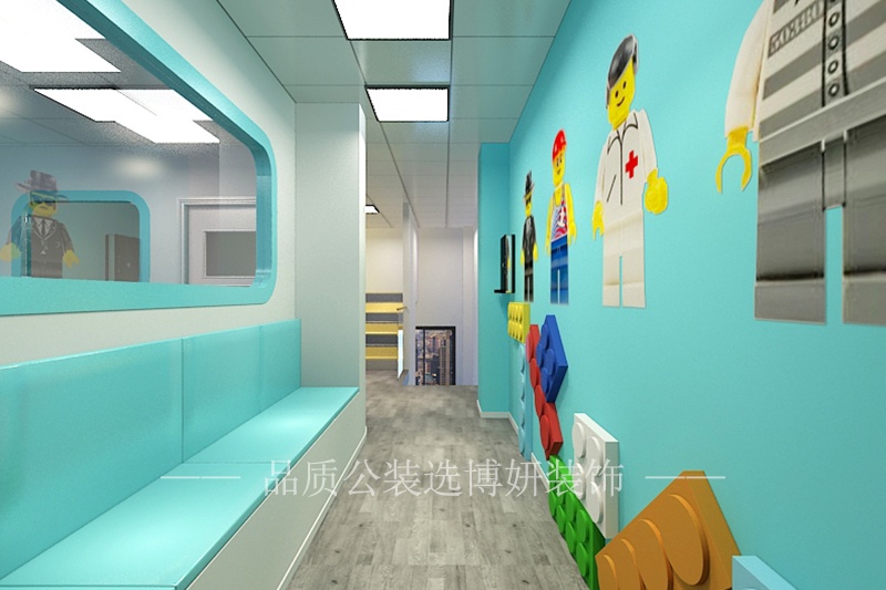 博妍宁波趣味早教培训机构装修设计效果图走廊