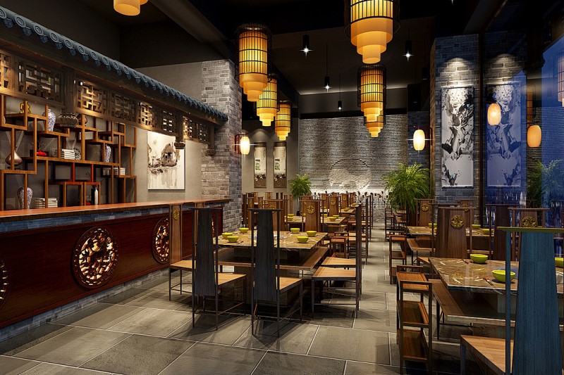中式餐饮店空间设计方案（中式餐饮店空间设计效果图）
